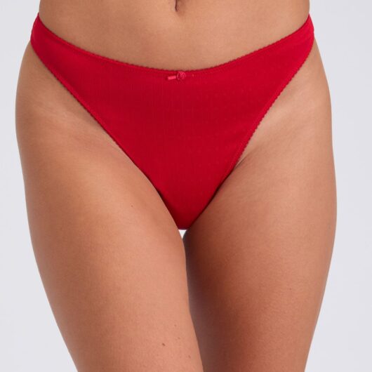 Boux Avenue Rosie pointelle thong - Red - 12