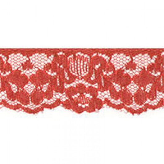 Essential Trimmings Nylon Lace Trim Coral Red